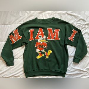 Vintage 90’s Miami hurricanes spell out sweater